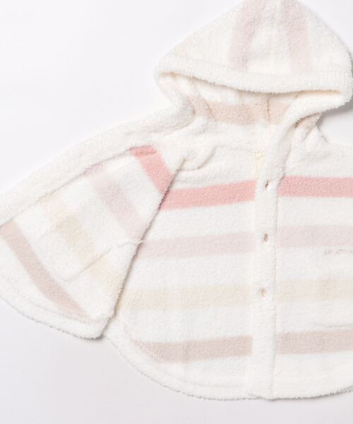 gelato pique(ジェラートピケ)の「【BABY】ベビモコ5ボーダーポンチョ(その他ベビーウェア・キッズ・ミント/ピンク・80/70)」の4枚目の写真