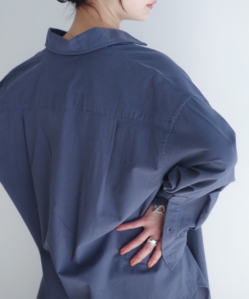 evernavy(エバーネイビー)の「コットンオックス風シャツ(シャツ/ブラウス・レディース・ホワイト/ネイビー/ブラック・M)」の9枚目の写真