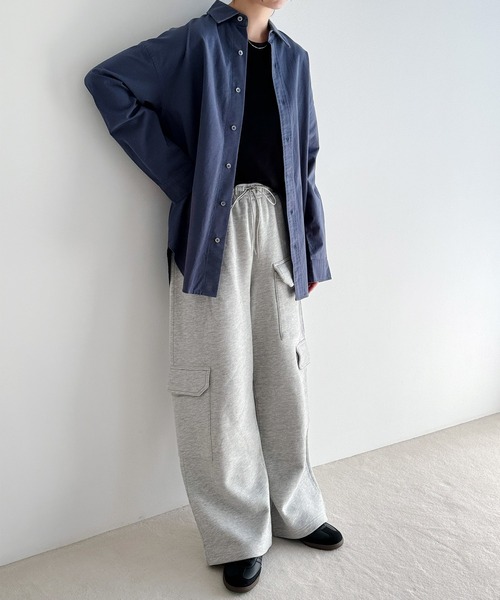 evernavy(エバーネイビー)の「コットンオックス風シャツ(シャツ/ブラウス・レディース・ホワイト/ネイビー/ブラック・M)」の8枚目の写真