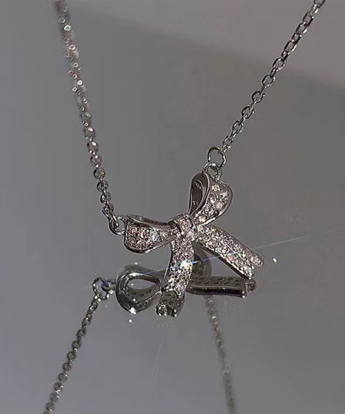 DiamondHearts（ダイヤモンドハーツ）の「リボンネックレス（ネックレス・レディース・シルバー/ゴールド・FREE）」の3枚目の写真