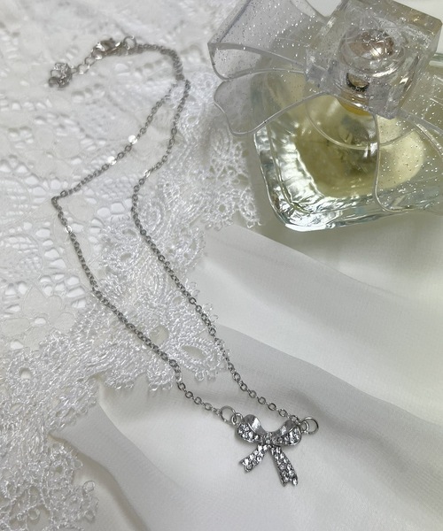 DiamondHearts（ダイヤモンドハーツ）の「リボンネックレス（ネックレス・レディース・シルバー/ゴールド・FREE）」の7枚目の写真