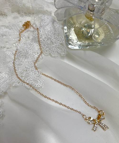 DiamondHearts（ダイヤモンドハーツ）の「リボンネックレス（ネックレス・レディース・シルバー/ゴールド・FREE）」の8枚目の写真