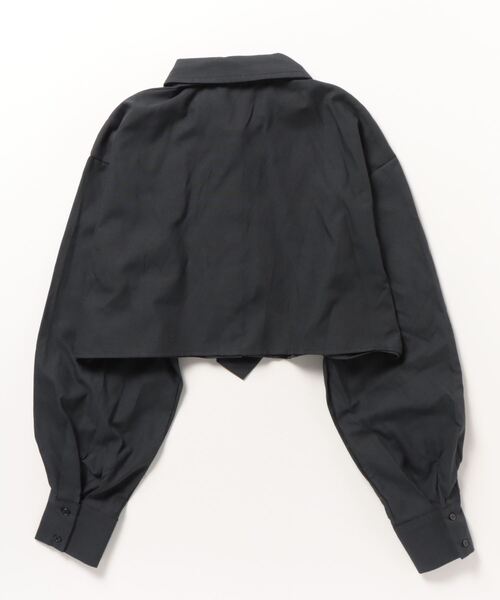 Per sist ence（パーシエンス）の「ネクタイ付ブロードクロップドシャツ（シャツ/ブラウス・レディース・ブルー/グレー/オフホワイト/ピンク/ブラック・FREE）」の7枚目の写真