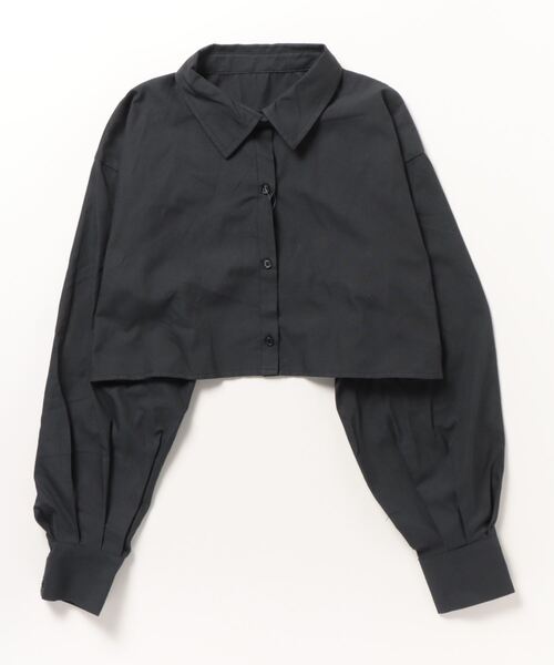 Per sist ence（パーシエンス）の「ネクタイ付ブロードクロップドシャツ（シャツ/ブラウス・レディース・ブルー/グレー/オフホワイト/ピンク/ブラック・FREE）」の6枚目の写真