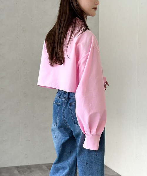 Per sist ence（パーシエンス）の「ネクタイ付ブロードクロップドシャツ（シャツ/ブラウス・レディース・ブルー/グレー/オフホワイト/ピンク/ブラック・FREE）」の15枚目の写真