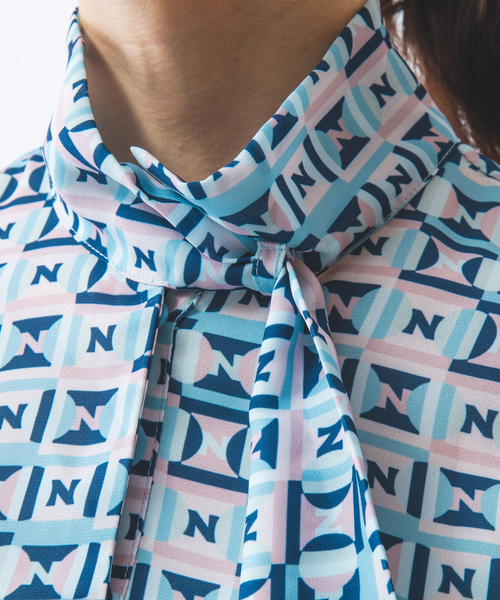 セール】【NARACAMICIE】N柄ジョーゼットアシメボウタイブラウス