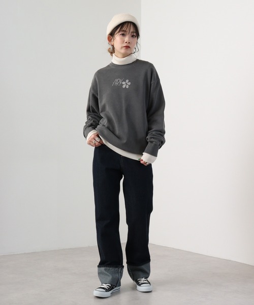 RE730(アールイーセブンサーティー)の「Vintage-like rose print loose sweat / ヴィンテージライク ローズプリント ルーズスウェット unisex(スウェット・メンズ・グレー系その他/グレー/グレー系その他2・M/L)」の8枚目の写真