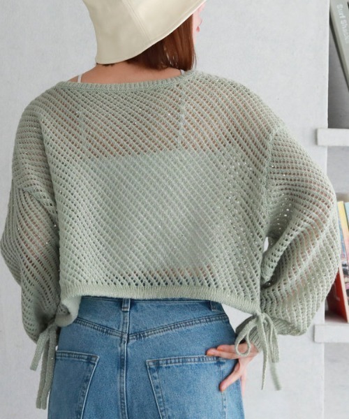 archives（アルシーヴ）の「ラメスパンコールメッシュドロストニット（ニット/セーター・レディース・ミント/オフホワイト/ブルーグレー/ピンクベージュ・MEDIUM）」の12枚目の写真