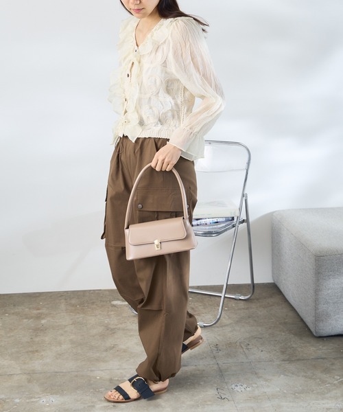 ROOPTOKYO(ループトウキョウ)の「▲Wide Cargo Pants / ワイドカーゴパンツ(カーゴパンツ・レディース・チャコール/カーキ/ブラック/ホワイト・FREE)」の5枚目の写真