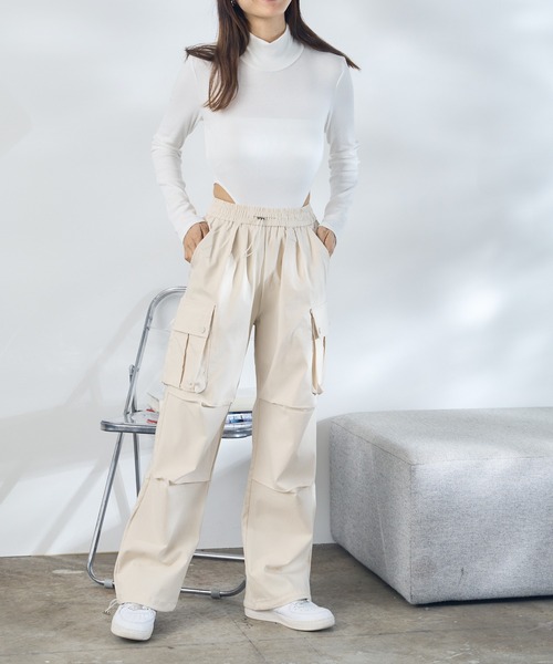 ROOPTOKYO(ループトウキョウ)の「▲Wide Cargo Pants / ワイドカーゴパンツ(カーゴパンツ・レディース・チャコール/カーキ/ブラック/ホワイト・FREE)」の7枚目の写真