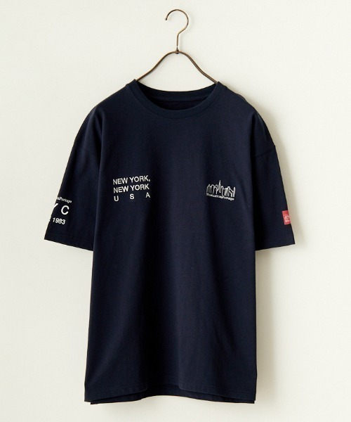 Manhattan Portage（マンハッタンポーテージ）の「[MANHATTAN PORTAGE/マンハッタンポーテージ] 別注 ロゴ刺繍ショートスリーブTシャツ（Tシャツ/カットソー・レディース・ホワイト/ネイビー/サックスブルー・S/M/L/XL）」の19枚目の写真