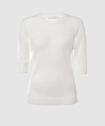 SHORT SLEEVE TOP W/ GATHERED SIDE DETAILS