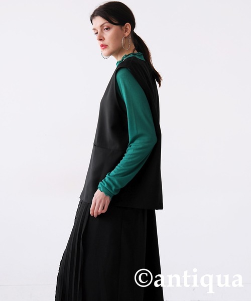 antiqua(アンティカ)の「Vネックベスト(ベスト・レディース・ブラック・FREE)」の12枚目の写真