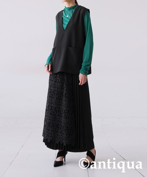 antiqua(アンティカ)の「Vネックベスト(ベスト・レディース・ブラック・FREE)」の13枚目の写真