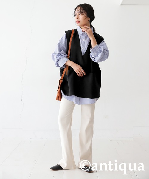 antiqua(アンティカ)の「Vネックベスト(ベスト・レディース・ブラック・FREE)」の7枚目の写真