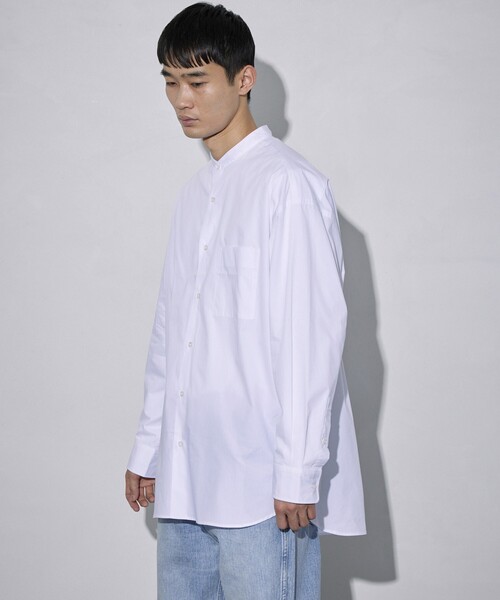 5525Gallery（ゴーゴーニーゴーギャラリー）の「SHIRT FIRSTHAND by 5525gallery/シャツファーストハンド バイ 5525ギャラリー SHFH STAND COLLAR SHIRTS / スタンドカラーシャツ / バンドカラーシャツ（シャツ/ブラウス・メンズ・ブラック/サックスブルー/グリーン/ホワイト・MEDIUM/LARGE/SMALL）」の15枚目の写真