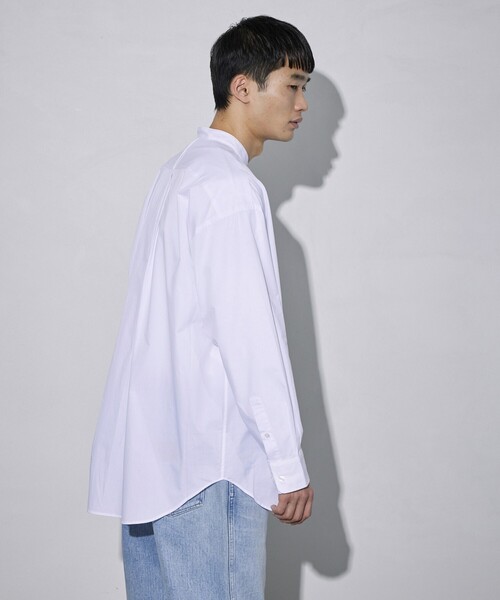 5525Gallery（ゴーゴーニーゴーギャラリー）の「SHIRT FIRSTHAND by 5525gallery/シャツファーストハンド バイ 5525ギャラリー SHFH STAND COLLAR SHIRTS / スタンドカラーシャツ / バンドカラーシャツ（シャツ/ブラウス・メンズ・ブラック/サックスブルー/グリーン/ホワイト・MEDIUM/LARGE/SMALL）」の16枚目の写真