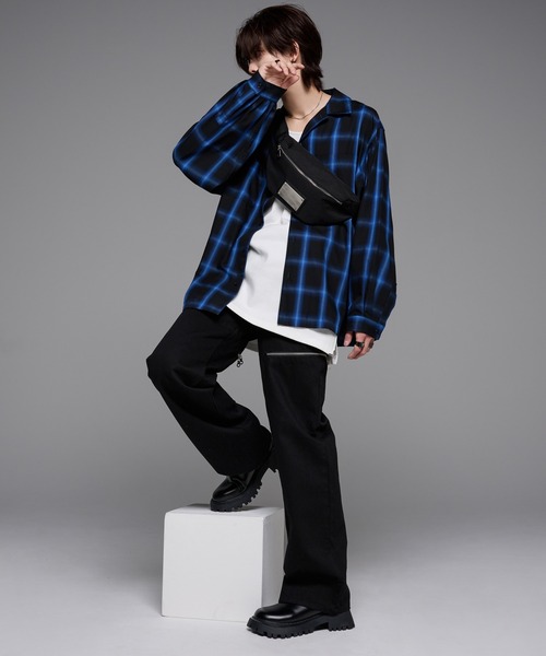 DEVICE（デバイス）の「【犬飼京×DEVICE】quadrangle metal plate waist body bag /クワッドラングル メタルプレート ウエスト ボディバッグ（ボディバッグ/ウエストポーチ・メンズ・ブラック・FREE）」の7枚目の写真