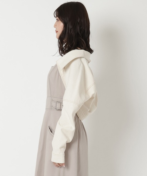 REDYAZEL（レディアゼル）の「デニムボレロジャケット（スーツジャケット・レディース・ブラック/ブルー/オフホワイト・FREE）」の14枚目の写真