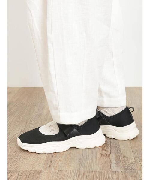 Samansa Mos2（サマンサ モスモス）の「ワンストラップスニーカー（スニーカー・レディース・ブラック/ベージュ・M/L）」の3枚目の写真