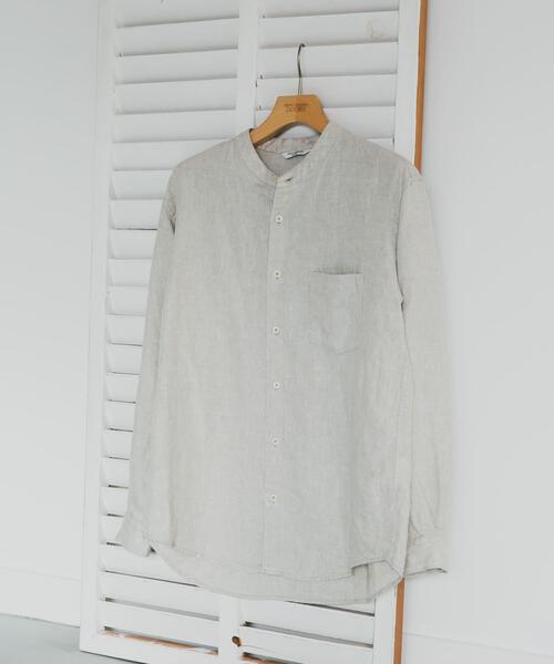 URBAN RESEARCH DOORS(アーバンリサーチドアーズ)の「シルケットリネン バンドカラーロングスリーブシャツ(シャツ/ブラウス・メンズ・アイボリー/グレー系その他/ブラウン系その他/ブルー系その他/インディゴブルー/ホワイト系その他・MEDIUM/LARGE/X-LARGE)」の7枚目の写真