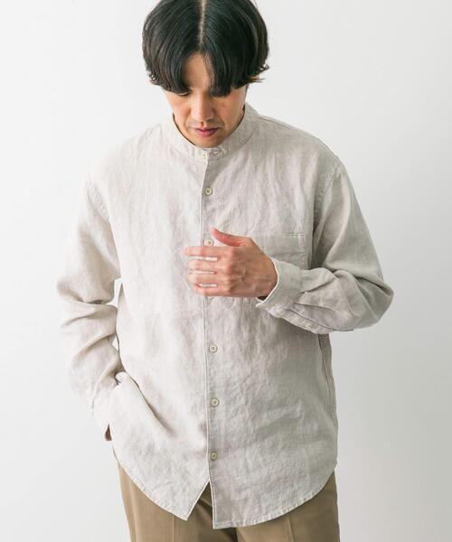 URBAN RESEARCH DOORS(アーバンリサーチドアーズ)の「シルケットリネン バンドカラーロングスリーブシャツ(シャツ/ブラウス・メンズ・アイボリー/グレー系その他/ブラウン系その他/ブルー系その他/インディゴブルー/ホワイト系その他・MEDIUM/LARGE/X-LARGE)」の8枚目の写真