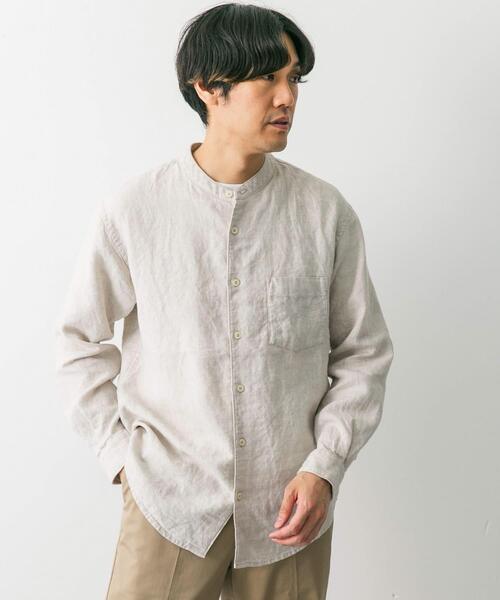 URBAN RESEARCH DOORS(アーバンリサーチドアーズ)の「シルケットリネン バンドカラーロングスリーブシャツ(シャツ/ブラウス・メンズ・アイボリー/グレー系その他/ブラウン系その他/ブルー系その他/インディゴブルー/ホワイト系その他・MEDIUM/LARGE/X-LARGE)」の11枚目の写真
