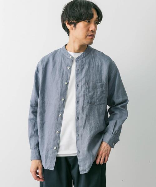 URBAN RESEARCH DOORS(アーバンリサーチドアーズ)の「シルケットリネン バンドカラーロングスリーブシャツ(シャツ/ブラウス・メンズ・アイボリー/グレー系その他/ブラウン系その他/ブルー系その他/インディゴブルー/ホワイト系その他・MEDIUM/LARGE/X-LARGE)」の16枚目の写真
