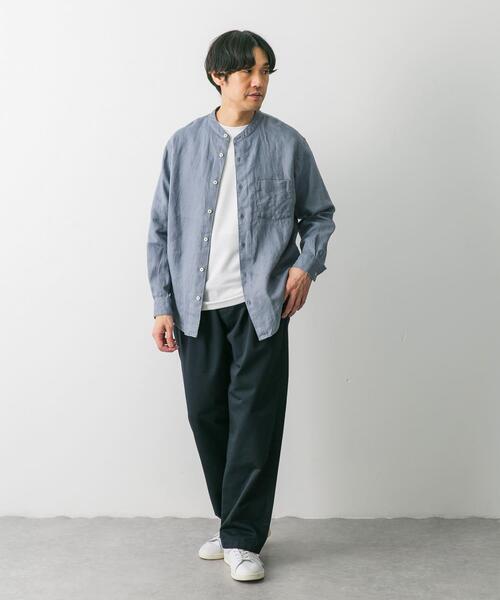 URBAN RESEARCH DOORS(アーバンリサーチドアーズ)の「シルケットリネン バンドカラーロングスリーブシャツ(シャツ/ブラウス・メンズ・アイボリー/グレー系その他/ブラウン系その他/ブルー系その他/インディゴブルー/ホワイト系その他・MEDIUM/LARGE/X-LARGE)」の20枚目の写真