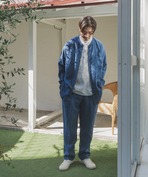 URBAN RESEARCH DOORS（アーバンリサーチドアーズ）の「シルケットリネン バンドカラーロングスリーブシャツ（シャツ/ブラウス・メンズ・アイボリー/ホワイト系その他/グレー系その他/ブラウン系その他/ブルー系その他/インディゴブルー・MEDIUM/LARGE/X-LARGE）」の20枚目の写真