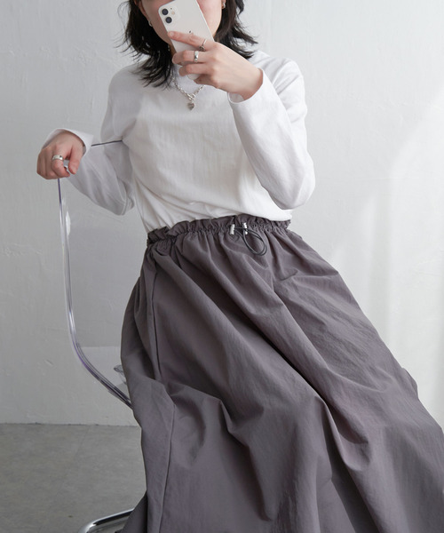 VENCEEXCHANGE（ヴァンスエクスチェンジ）の「綿天竺×合繊ワンピース（ワンピース・レディース・その他2/その他3/オフホワイト/チャコールグレー/ブラック・M）」の4枚目の写真