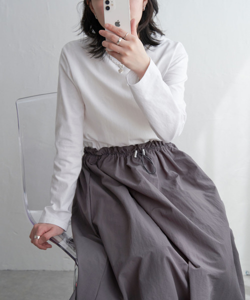 VENCEEXCHANGE（ヴァンスエクスチェンジ）の「綿天竺×合繊ワンピース（ワンピース・レディース・その他2/その他3/オフホワイト/チャコールグレー/ブラック・M）」の10枚目の写真