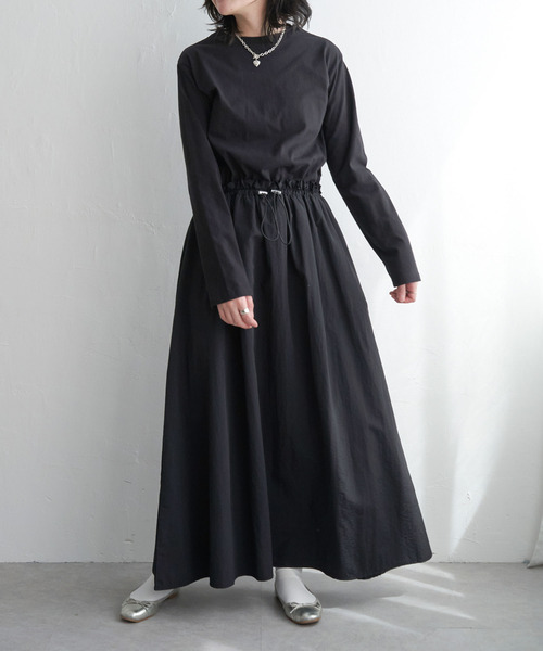 VENCEEXCHANGE（ヴァンスエクスチェンジ）の「綿天竺×合繊ワンピース（ワンピース・レディース・その他2/その他3/オフホワイト/チャコールグレー/ブラック・M）」の22枚目の写真