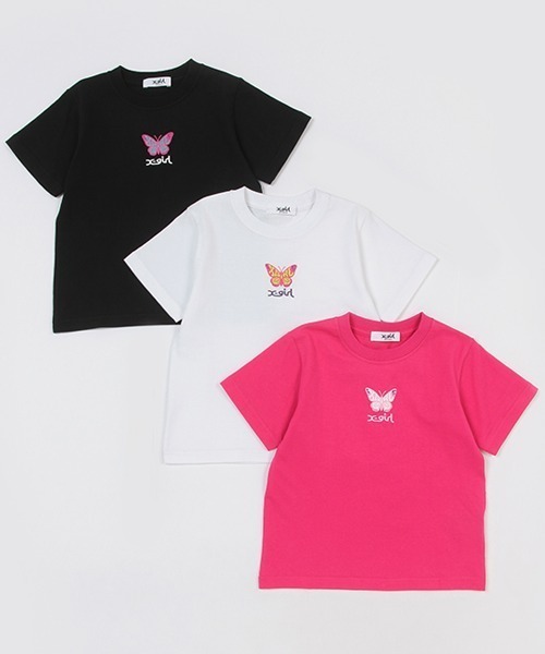 バタフライモチーフ半袖Tシャツ（Tシャツ/カットソー）｜X-girl