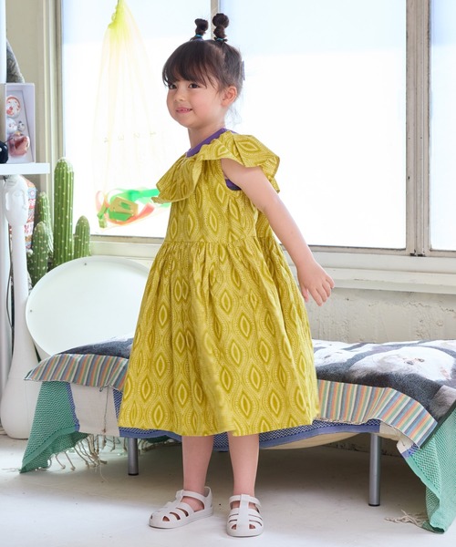 A BOND（アボンド）の「マルチウェイフリルワンピース（90～150cm）（ワンピース・キッズ・ブルー/イエロー/グリーン・120/110/130/100/90/150/140）」の5枚目の写真
