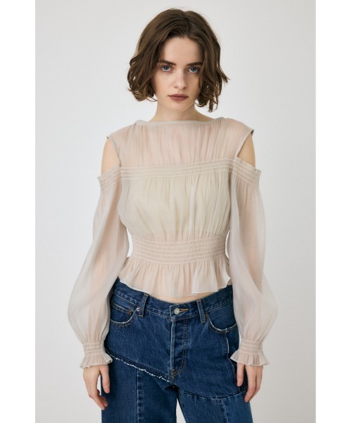 MOUSSY(マウジー)の「SHEER GATHER ブラウス(シャツ/ブラウス・レディース・ブラウン/ライトグレー/ブラック・FREE)」の17枚目の写真
