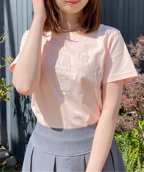 one way（ワンウェイ）の「ガーリーエンブレムＴシャツ（Tシャツ/カットソー・レディース・ブラック/ピンク/ホワイト系その他/ホワイト/ホワイト×ブルー/ライトベージュ・FREE）」の6枚目の写真