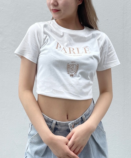 one way（ワンウェイ）の「ガーリーエンブレムＴシャツ（Tシャツ/カットソー・レディース・ブラック/ピンク/ホワイト系その他/ホワイト/ホワイト×ブルー/ライトベージュ・FREE）」の5枚目の写真