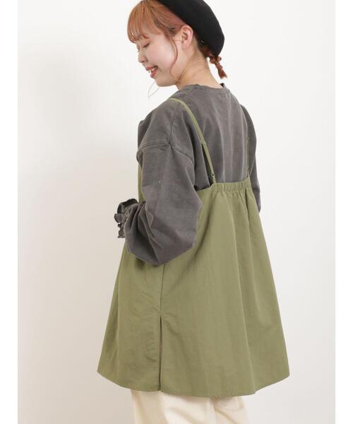 Samansa Mos2(サマンサ モスモス)の「キャミチュニック(チュニック・レディース・カーキ/チャコールグレー/キナリ・F)」の16枚目の写真