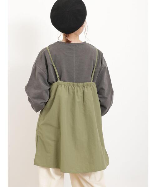Samansa Mos2(サマンサ モスモス)の「キャミチュニック(チュニック・レディース・カーキ/チャコールグレー/キナリ・F)」の17枚目の写真