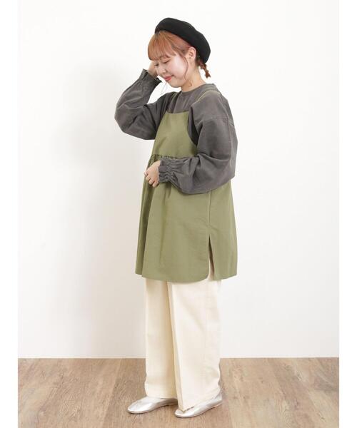 Samansa Mos2(サマンサ モスモス)の「キャミチュニック(チュニック・レディース・カーキ/チャコールグレー/キナリ・F)」の19枚目の写真