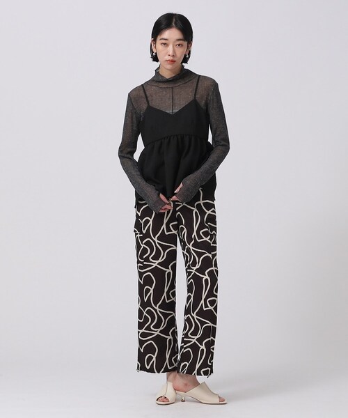 GALLEST(ギャレスト)の「◆ふくれジャカードキャミソール(タンクトップ・レディース・ブラック/オフホワイト/イエロー・38)」の7枚目の写真