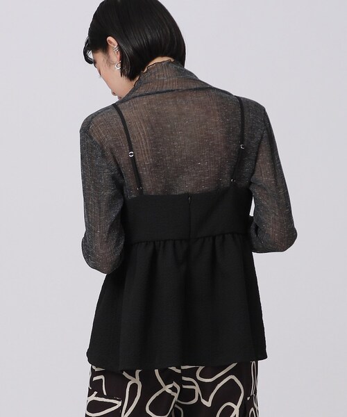 GALLEST(ギャレスト)の「◆ふくれジャカードキャミソール(タンクトップ・レディース・ブラック/オフホワイト/イエロー・38)」の9枚目の写真