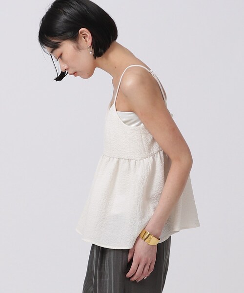 GALLEST(ギャレスト)の「◆ふくれジャカードキャミソール(タンクトップ・レディース・ブラック/オフホワイト/イエロー・38)」の11枚目の写真