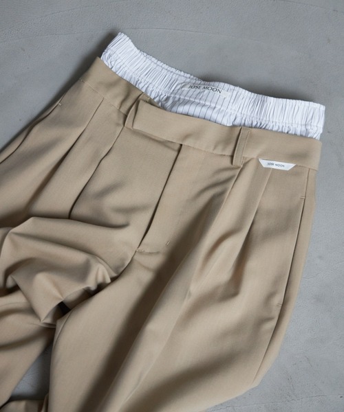 JOSE MOON（ジョゼムーン）の「DOUBLE WAIST SLACKS/ダブルウエストスラックス（スラックス・レディース・グレー/ベージュ/ブラック・36/38）」の3枚目の写真