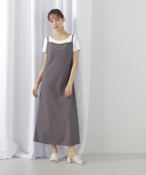 新品未使用品　ジルバイジルスチュアート　グレー キャミワンピース ロング丈 ジルバイジルスチュアート JILL by JILLSTUART デニムライク