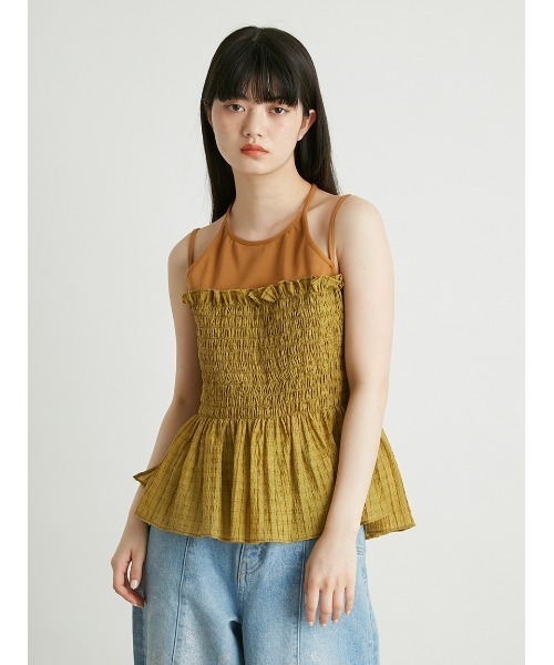 LILY BROWN（リリーブラウン）の「レイヤードペプラムトップス（T