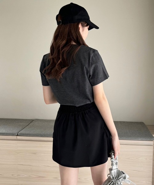 one after another NICE CLAUP（ワンアフターアナザーナイスクラップ）の「サイドポケット付きショートパンツ（その他パンツ・レディース・グレー/ブラック/アイボリー・FREE）」の6枚目の写真