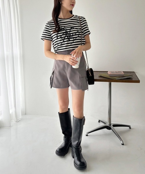 one after another NICE CLAUP（ワンアフターアナザーナイスクラップ）の「サイドポケット付きショートパンツ（その他パンツ・レディース・グレー/ブラック/アイボリー・FREE）」の21枚目の写真