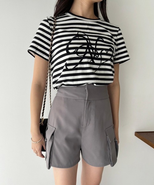 one after another NICE CLAUP（ワンアフターアナザーナイスクラップ）の「サイドポケット付きショートパンツ（その他パンツ・レディース・グレー/ブラック/アイボリー・FREE）」の17枚目の写真